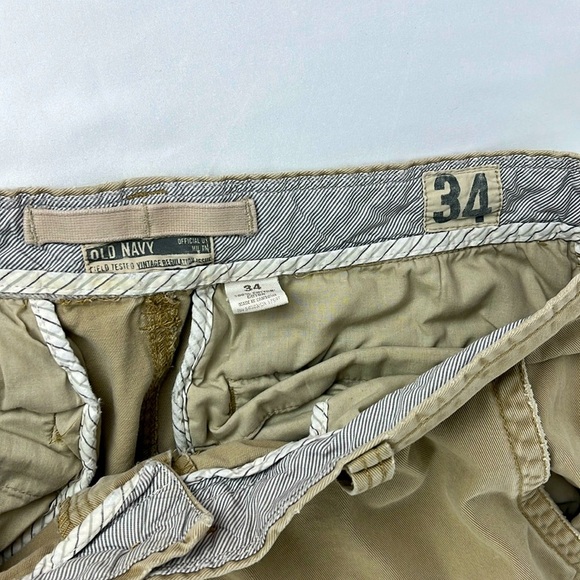 Old Navy Men's Distressed Cargo Shorts Khaki Tan Size 34 - Picture 5 of 15